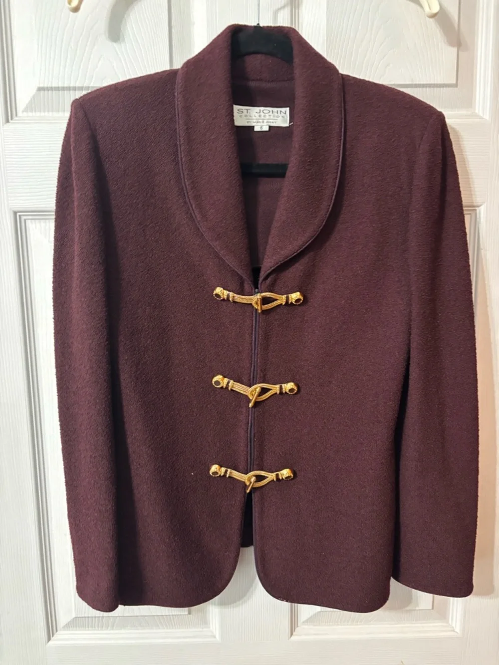 ST.JOHN Collection by Marie Gray Women's Mahogany Gold Knit Pant Suit Sz 6 Wool